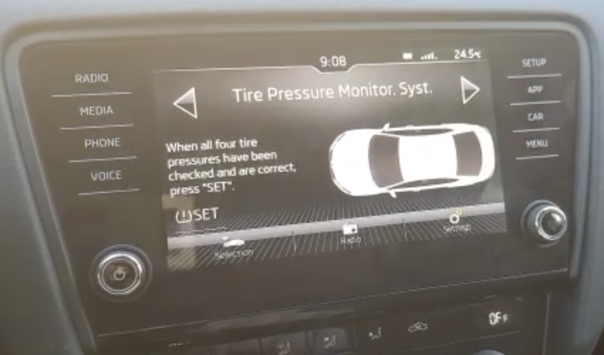 איפוס התראת לחץ אוויר בגלגל